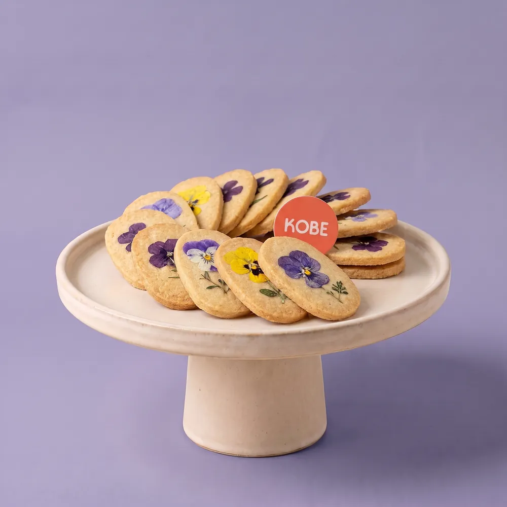 Pressed flower cookies