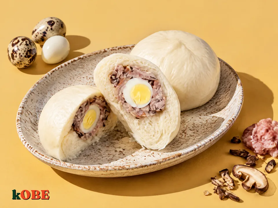 Banh Bao (Steamed Pork Buns with Quail Egg), Made with Monk Fruit Sweetener