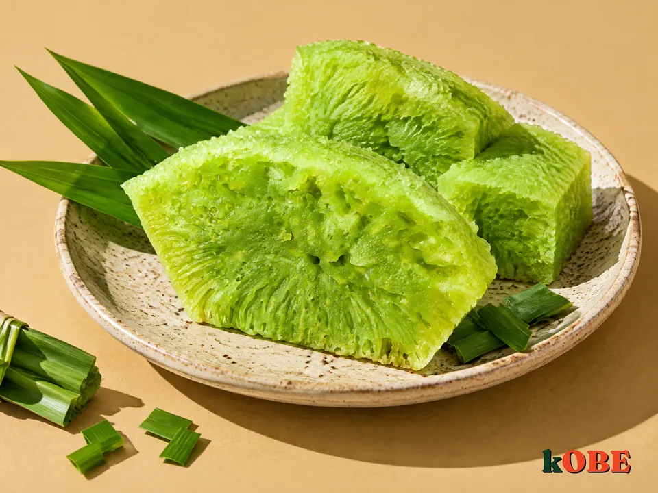 Bánh bò hấp lá dứa, không thêm đường tinh luyện