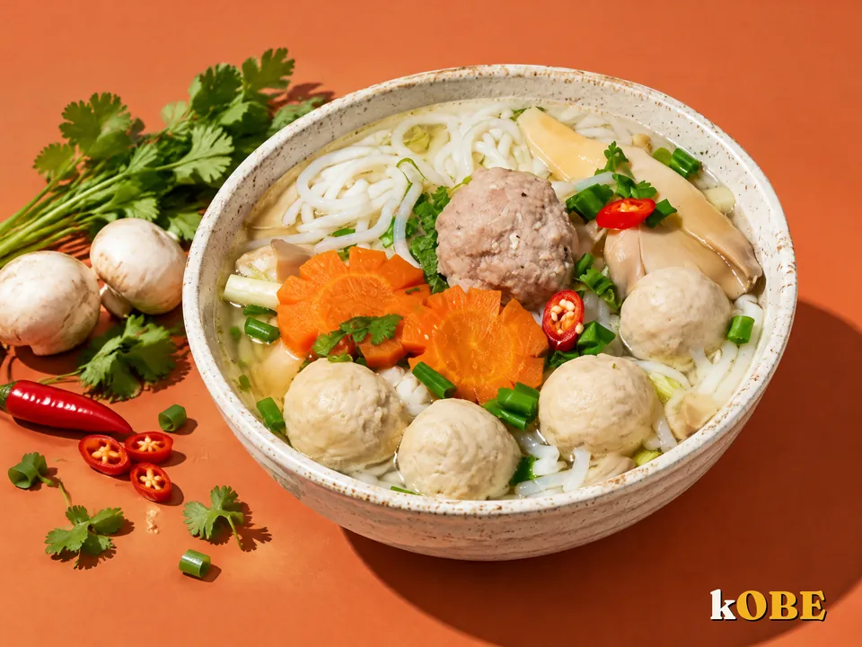 Bánh canh nấm bào ngư thịt viên