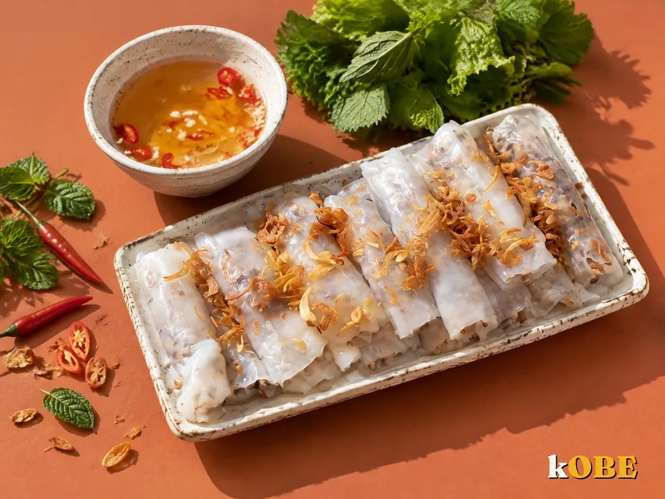 Bánh cuốn nhân thịt tráng chảo, không thêm đường tinh luyện