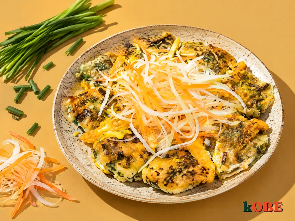 Bánh hẹ chiên trứng, không thêm đường tinh luyện