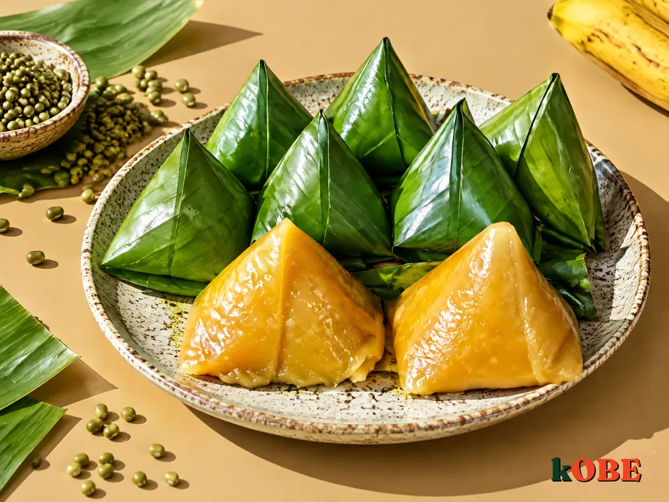 Bánh ít lá chuối nhân đậu xanh ngọt bằng đường la hán quả