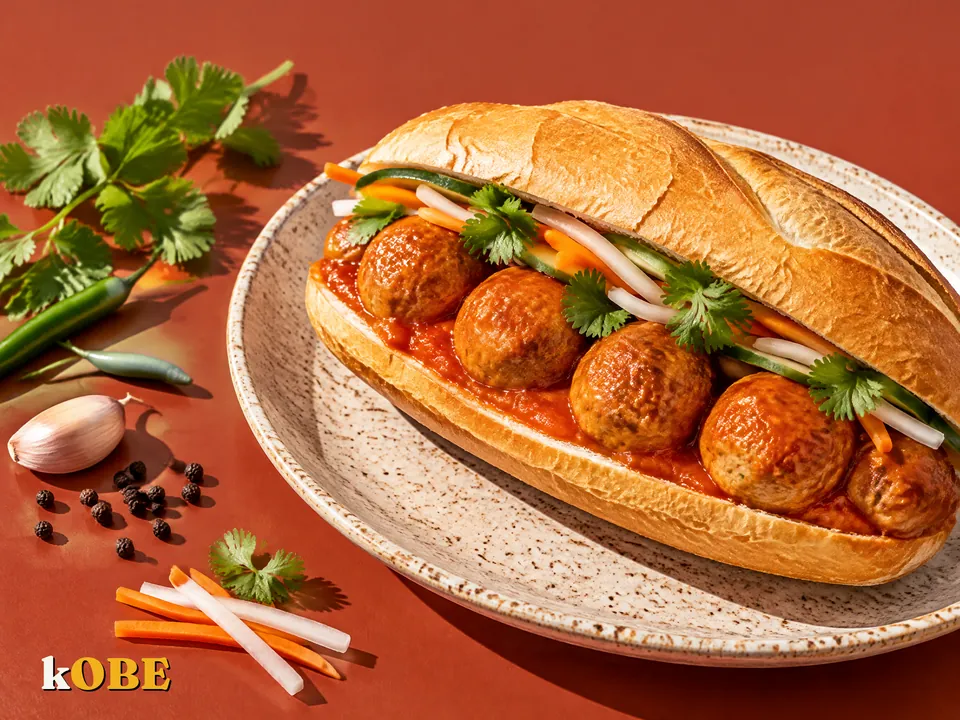 Banh Mi Xiu Mai (Da Lat Pork Meatball Banh Mi), No Added Refined Sugar