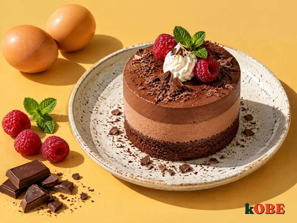Bánh mousse chocolate hai tầng, không thêm đường tinh luyện