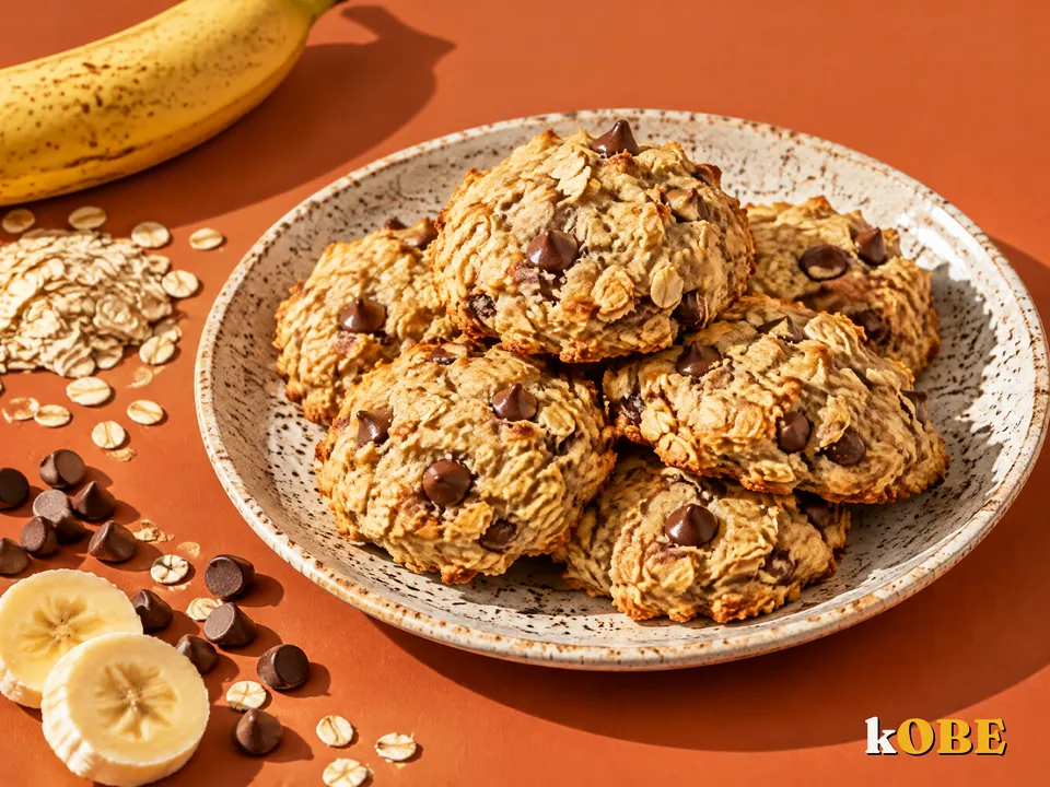 Banana Oat Cookies with Chocolate Chips