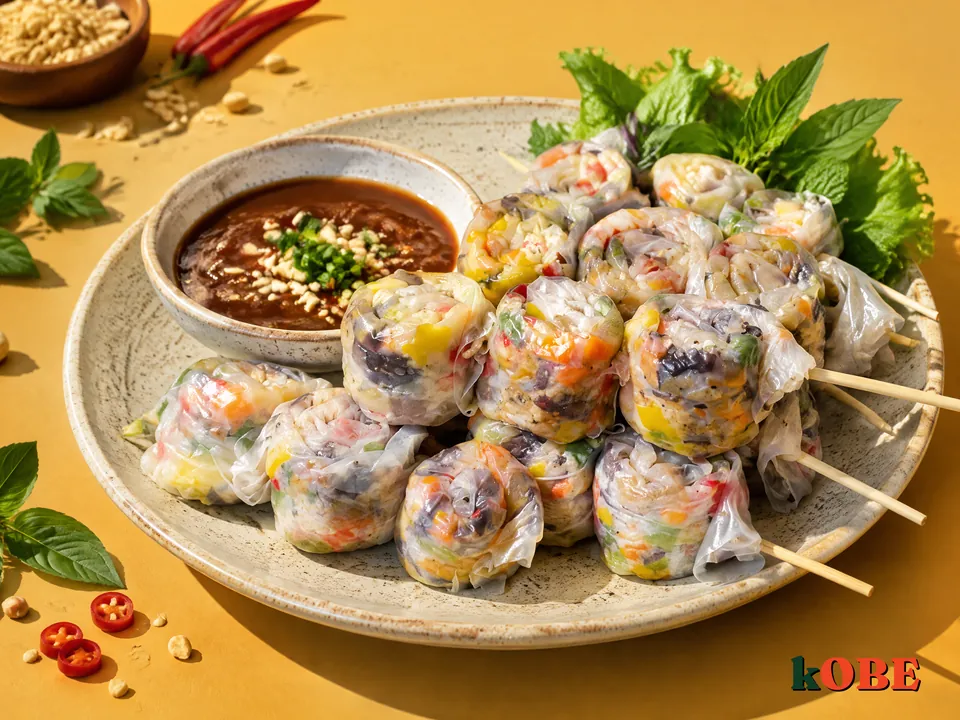 Bánh tráng lụi chấm xốt me, không thêm đường tinh luyện