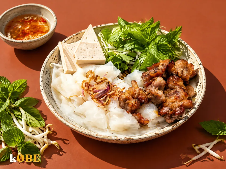 Bánh ướt thịt nướng, không thêm đường tinh luyện