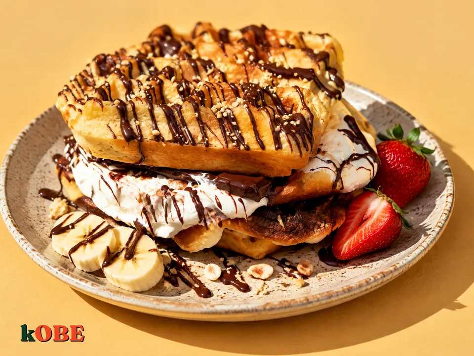 Bánh waffle kiểu Bỉ nướng khuôn