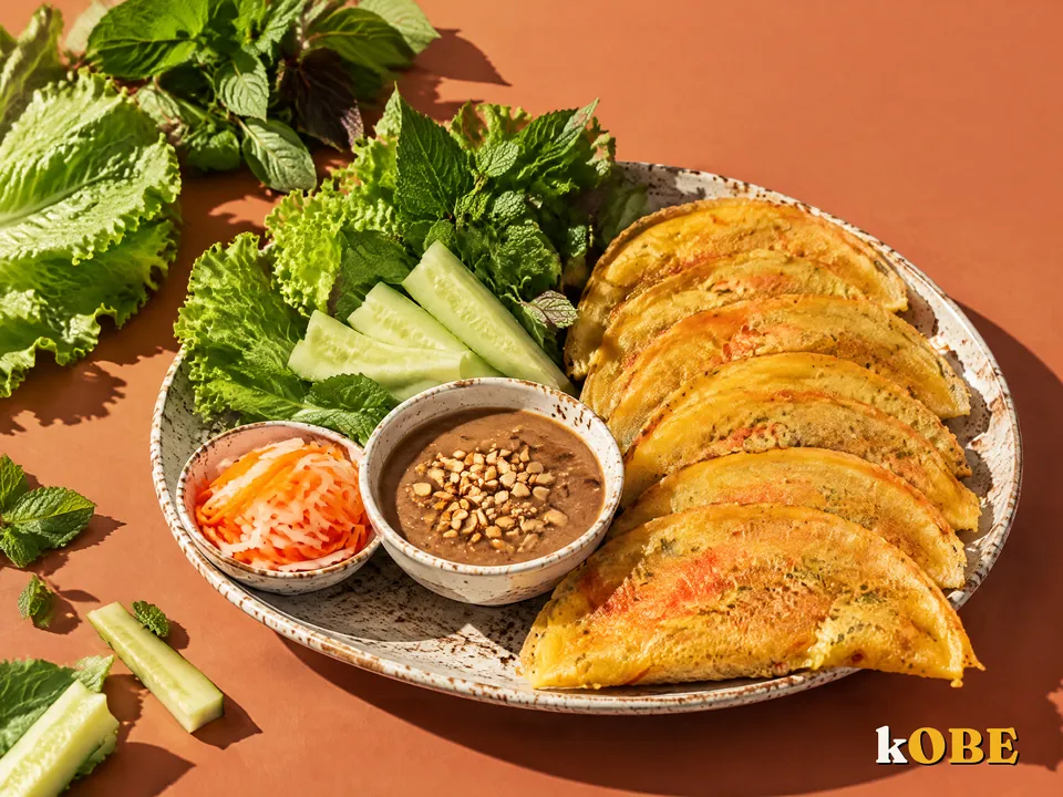 Bánh xèo miền Trung nước lèo pate, không thêm đường tinh luyện