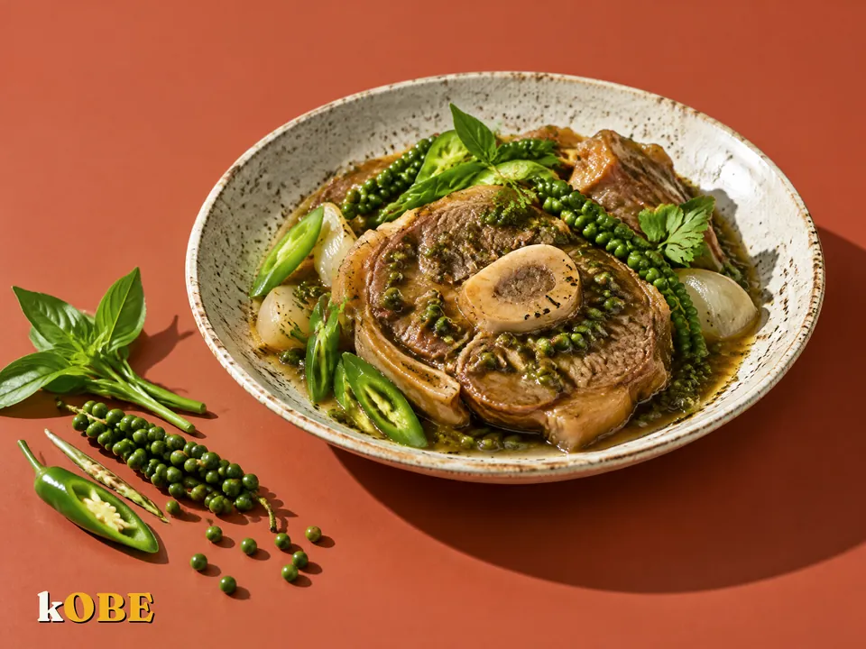 Bắp bò hầm tiêu xanh, không thêm đường tinh luyện