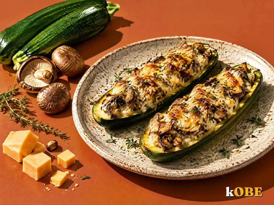 Bí ngòi nướng phô mai nhân nấm hương làm tại nhà