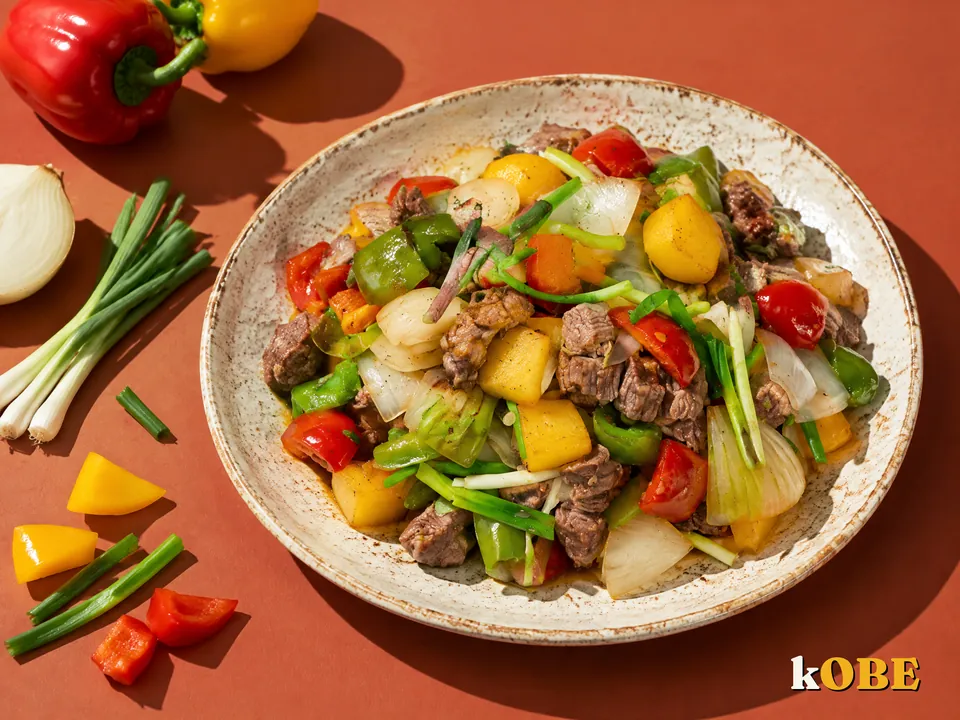 Bò lúc lắc khoai tây nấu bằng đường la hán quả