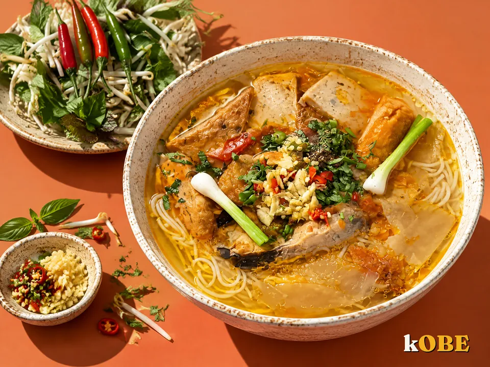 Bún chả cá Đà Nẵng, không thêm đường tinh luyện