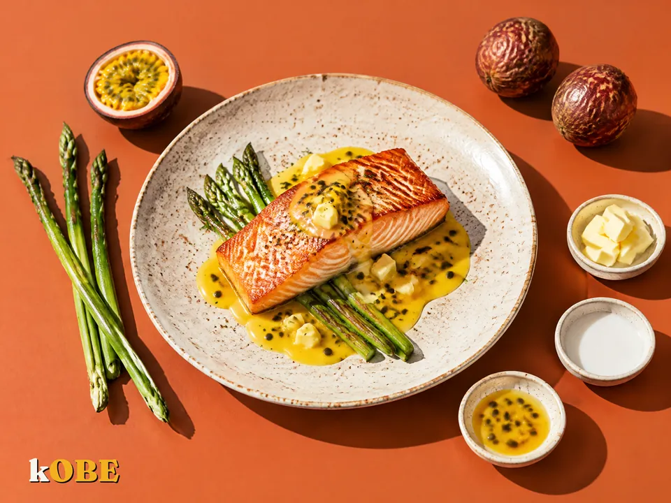 Pan Seared Salmon with Passion Fruit Sauce