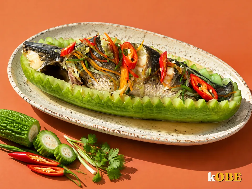 Ca Loc Hap Bau (Snakehead Fish Steamed in Bottle Gourd)