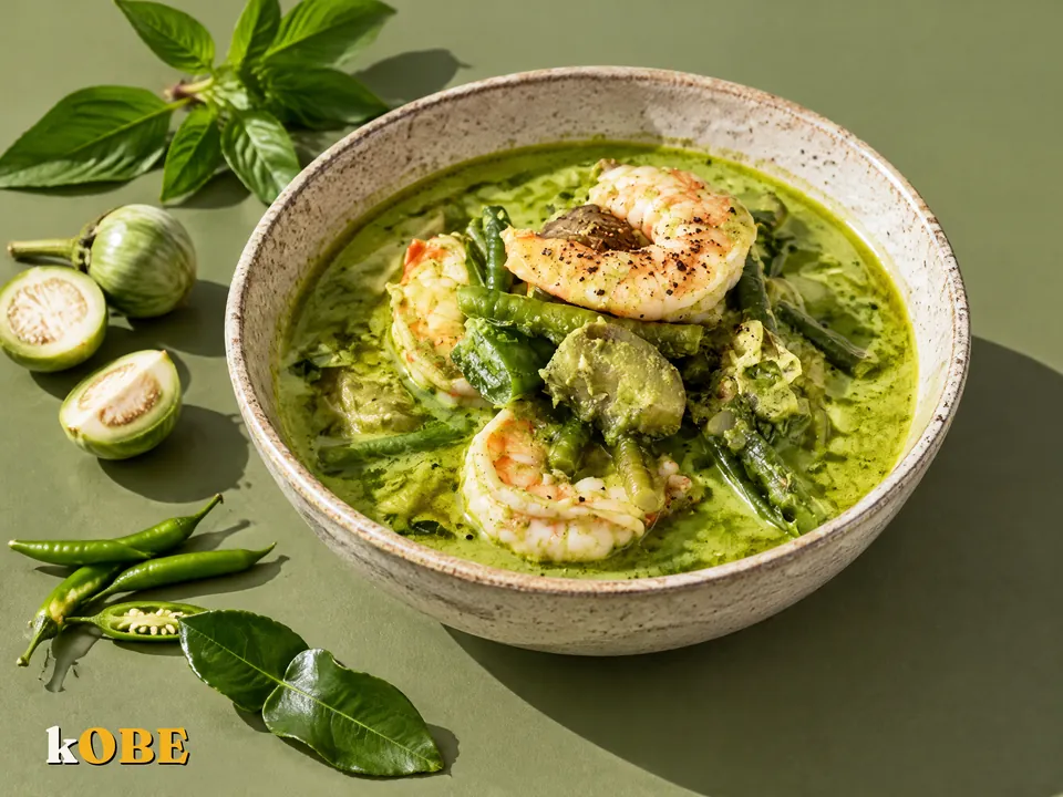 Cà ri xanh Thái gà hoặc tôm, không thêm đường tinh luyện