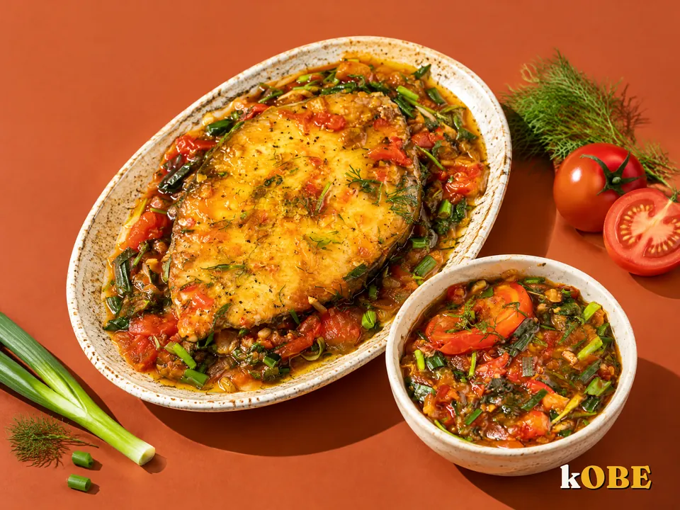 Cá thu sốt cà chua nước chè xanh, không thêm đường tinh luyện
