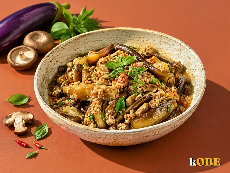 Cà tím kho nấm thịt bằm