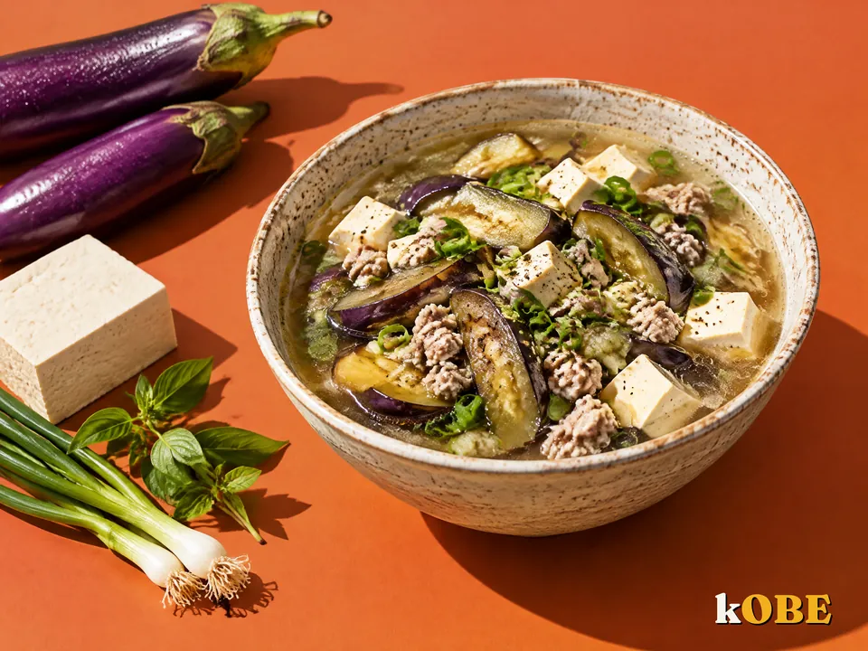 Canh cà tím nấu thịt băm đậu phụ nấu bằng đường la hán quả