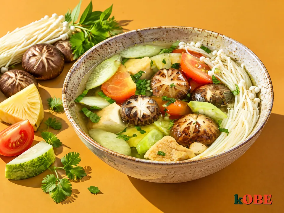 Canh chua chay nấm bào ngư, không thêm đường tinh luyện