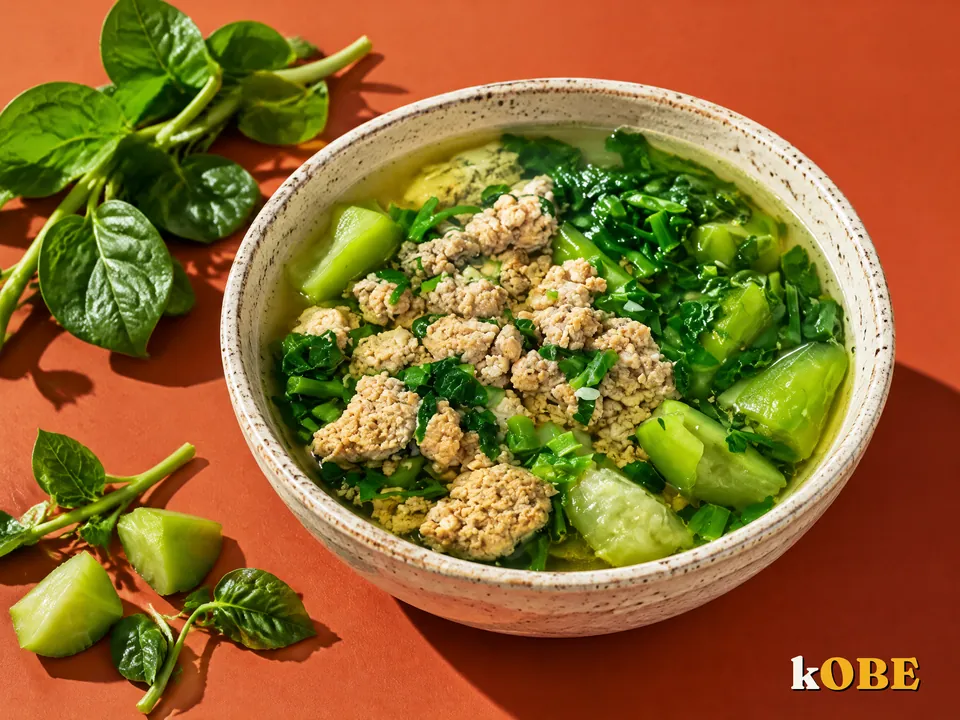 Canh cua đồng rau mồng tơi mướp, nấu bằng đường la hán quả