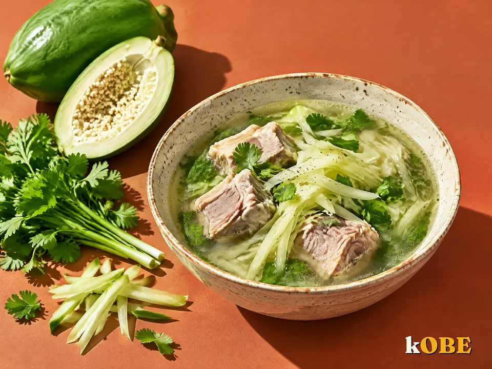Canh đu đủ xanh hầm xương heo