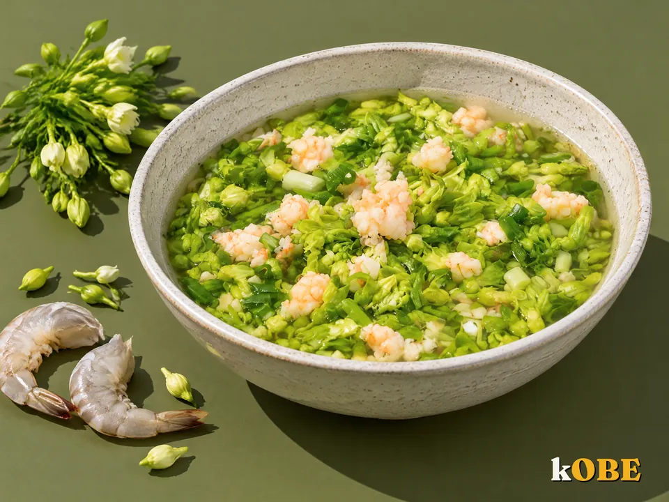 Canh hoa thiên lý nấu tôm, không thêm đường tinh luyện