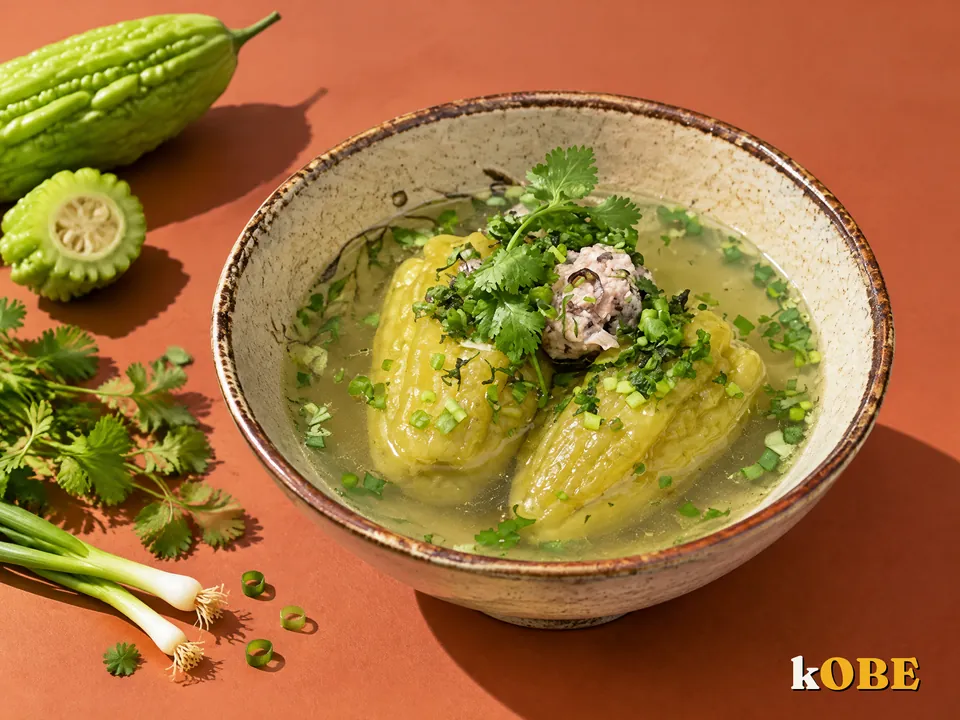 Canh khổ qua nhồi thịt cá thác lác, không thêm đường tinh luyện