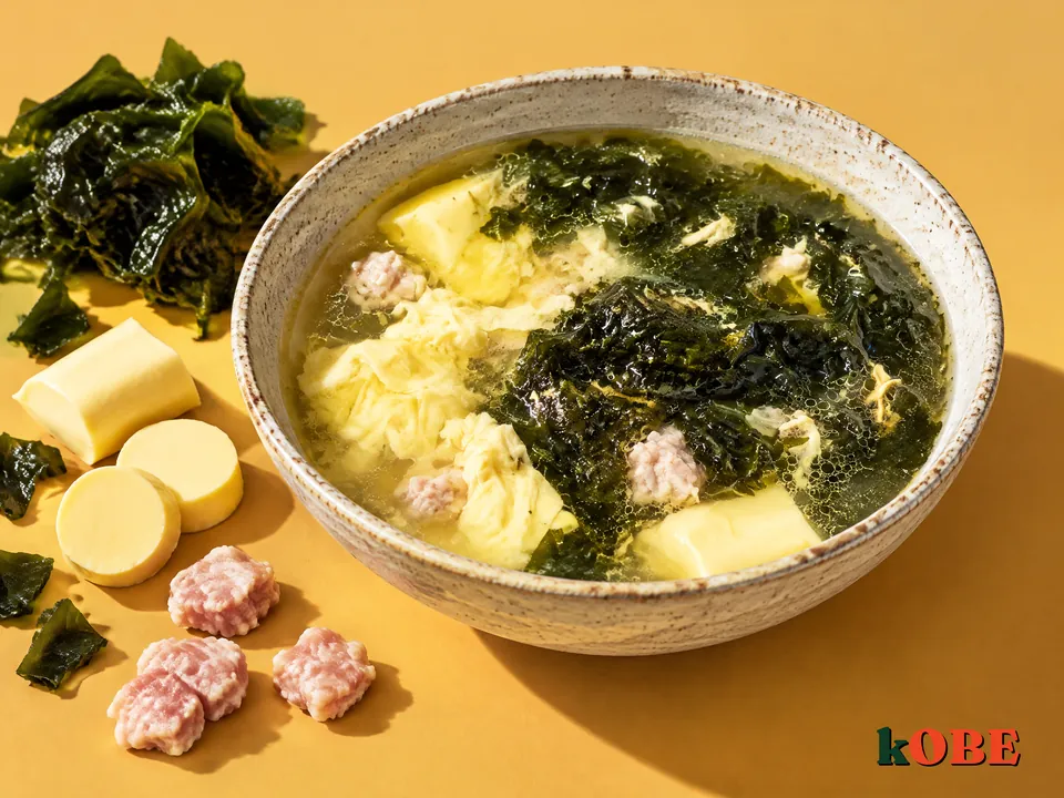 Canh Rong Bien (Seaweed Soup with Egg Tofu and Pork), No Added Refined Sugar