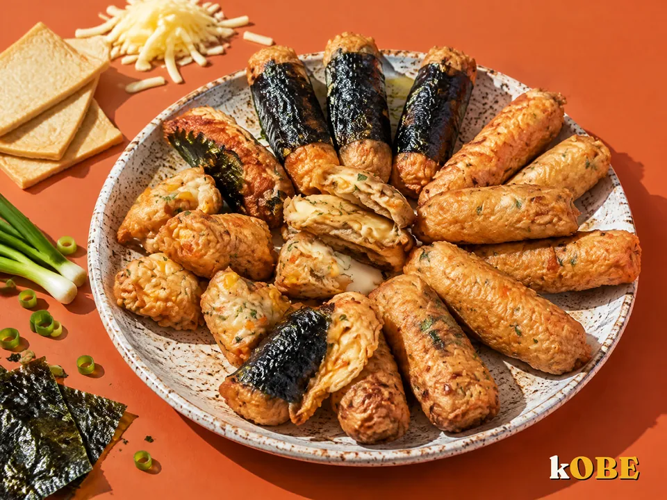 Korean Cheese Stuffed Fish Cake Rolls