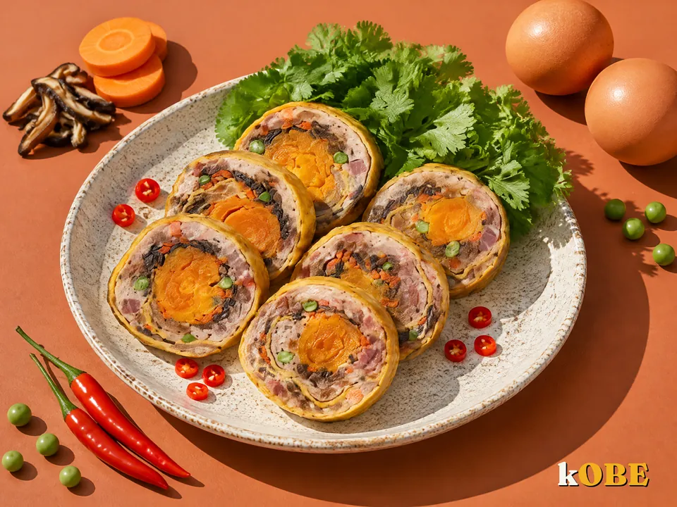 Chả ngũ sắc gói lá dong, không thêm đường tinh luyện