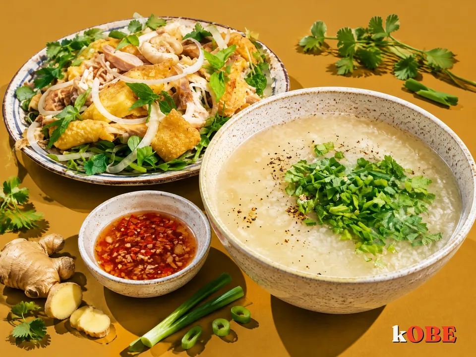 Chao Ga (Chicken Rice Porridge with Ginger Fish Sauce), Made with Monk Fruit Sweetener
