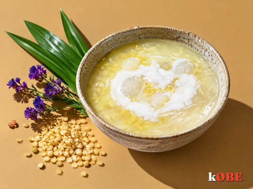 Che Troi Nuoc (Mung Bean Rice Balls in Coconut Soup)