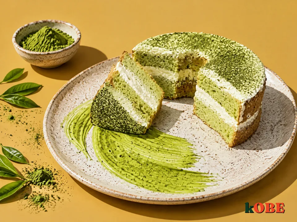 Chiffon matcha kem phô mai, không thêm đường tinh luyện