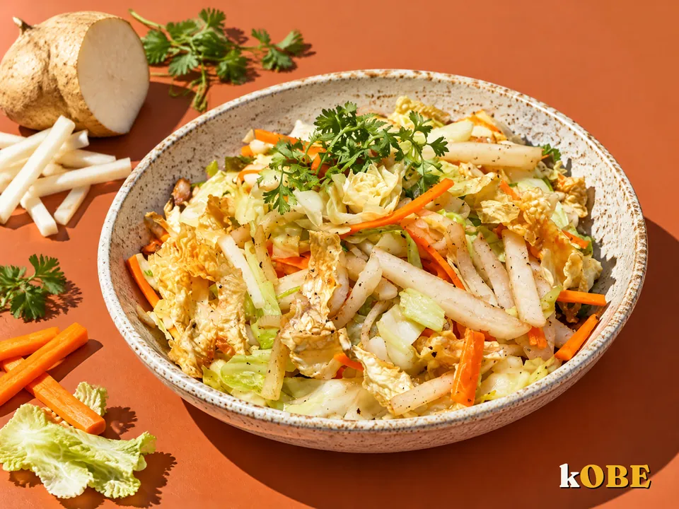 Củ sắn xào chay, không thêm đường tinh luyện