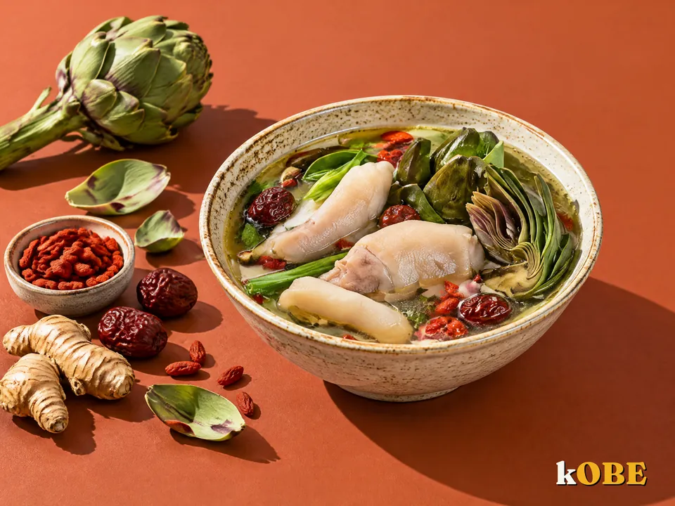 Giò heo hầm kỷ tử bông atiso