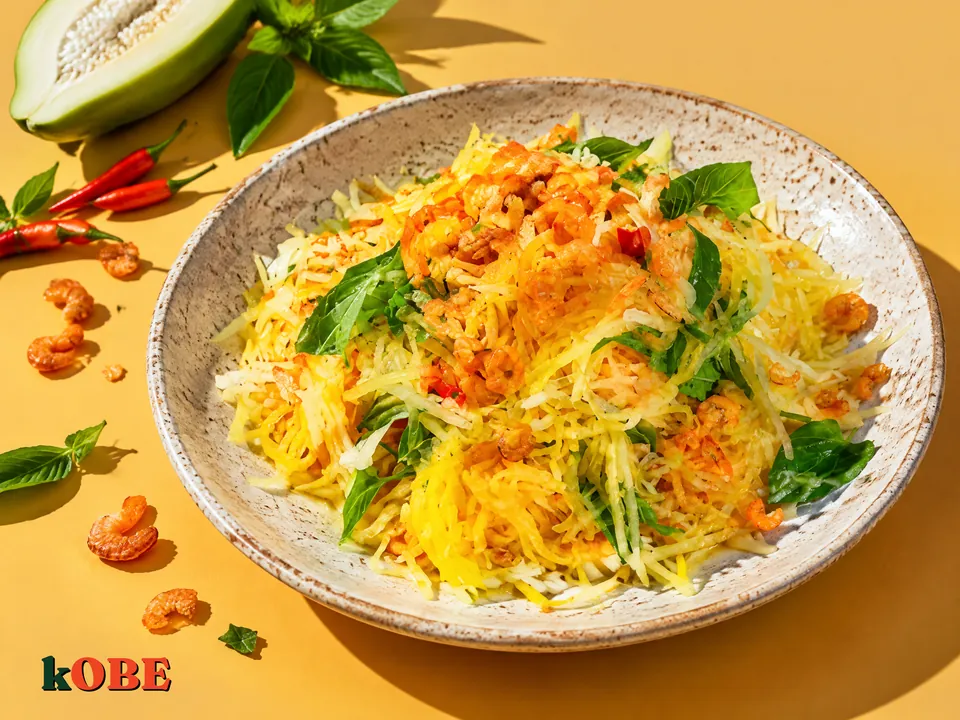 Goi Du Du Tom Kho (Green Papaya Salad with Dried Shrimp) Recipe