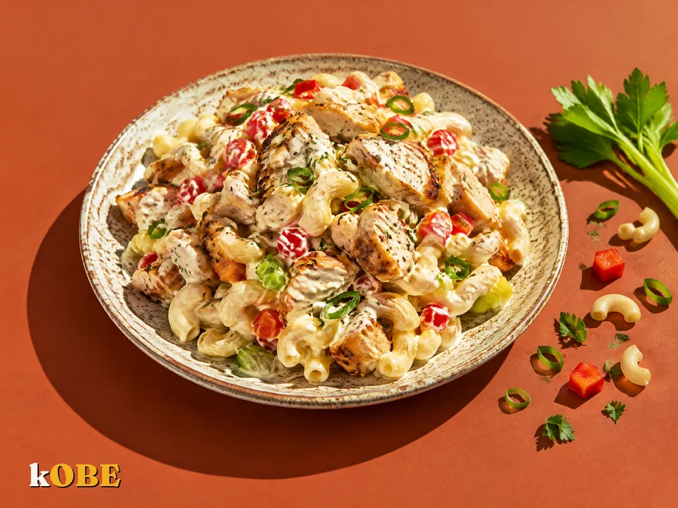 Macaroni salad thịt gà xốt mayonnaise kem tươi