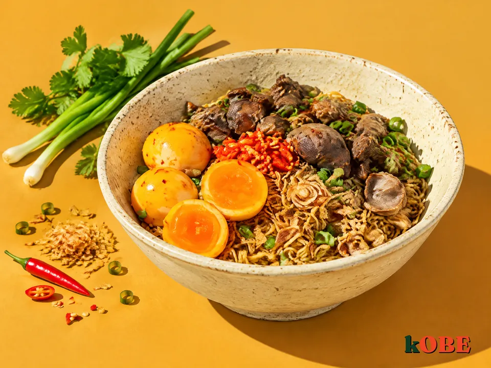 Mì trộn lòng gà trứng non, không thêm đường tinh luyện