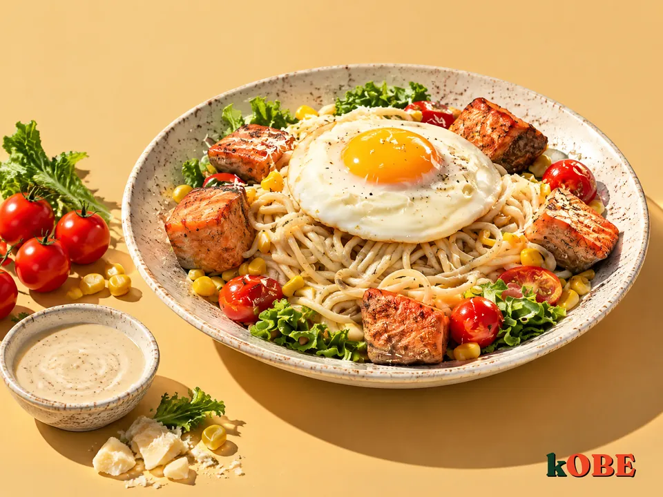 Mì Ý cá hồi xốt Caesar