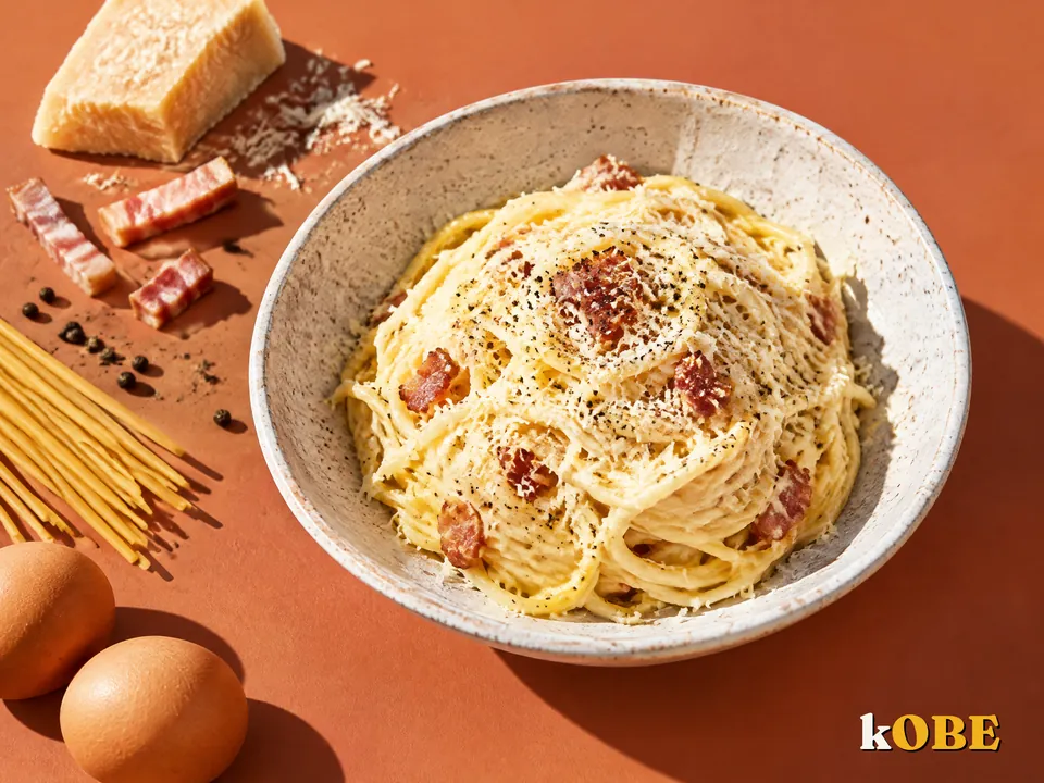 Mì Ý carbonara sốt kem trứng phô mai thịt hun khói