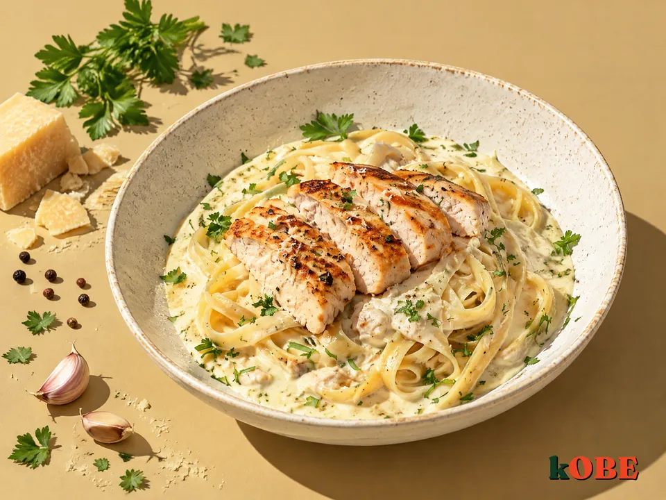 Mì Ý gà Alfredo sốt kem làm tại nhà