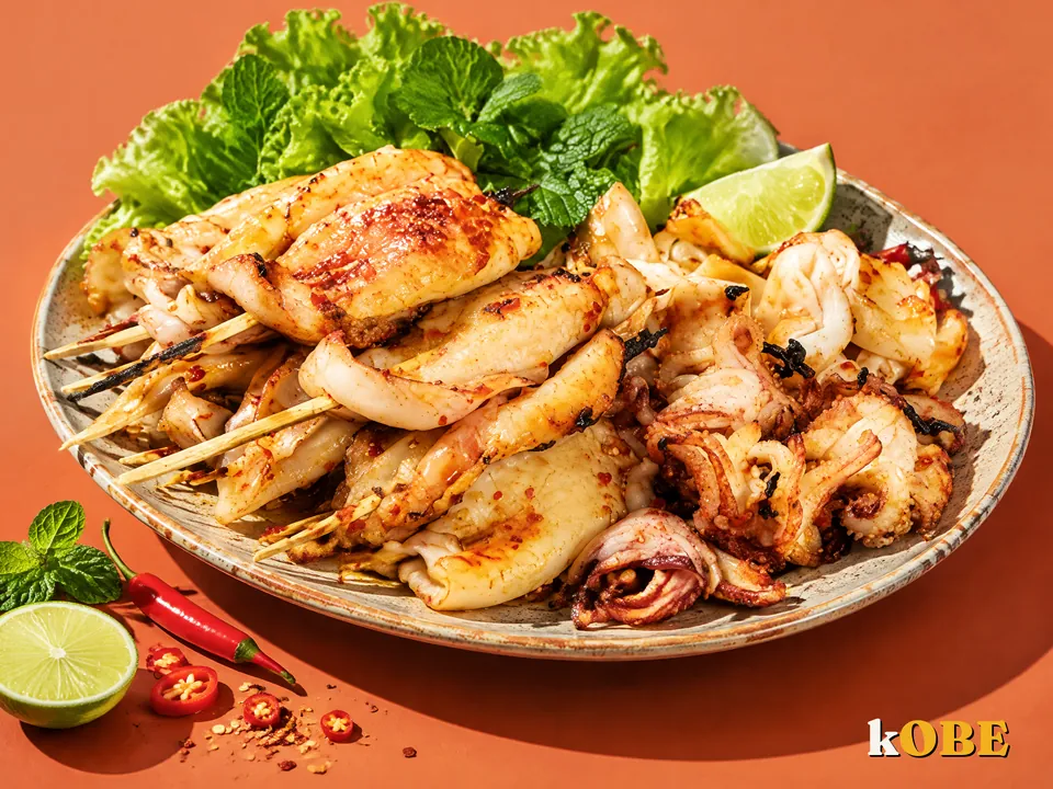 Mực nướng muối ớt nấu bằng đường la hán quả