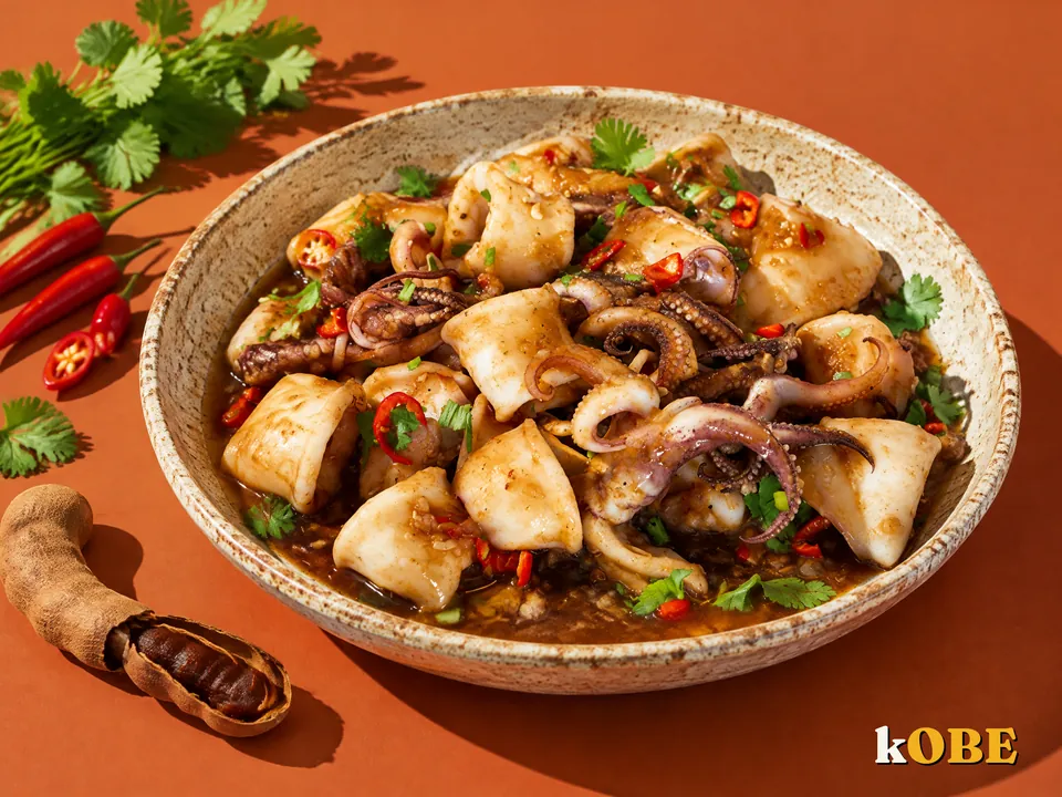 Mực ống rim me, nấu bằng đường la hán quả