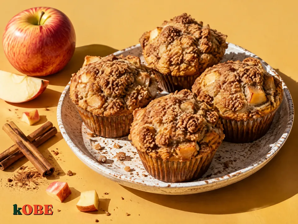 Apple Cinnamon Crumb Muffins, Sweetened with Monk Fruit