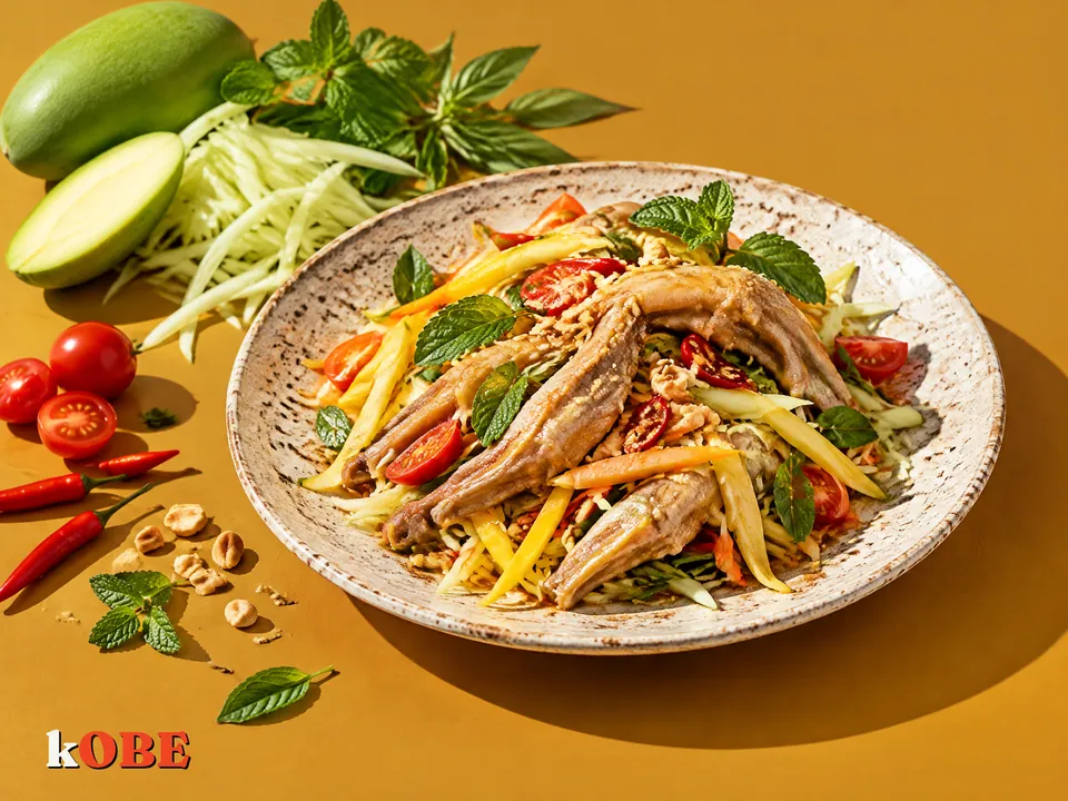 Nộm chân vịt rút xương xoài đu đủ