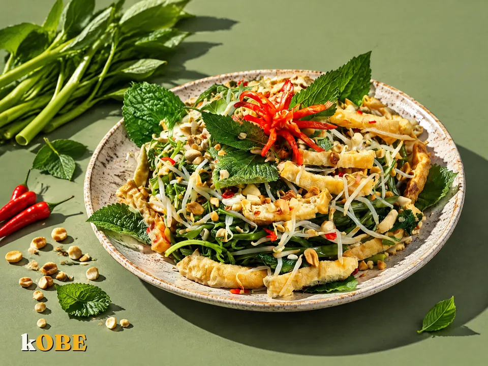 Nom Rau Muong (Water Spinach and Tofu Salad), Made with Monk Fruit Sweetener