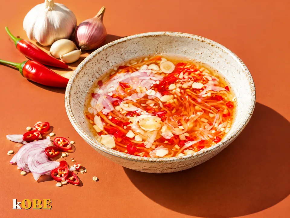 Nước mắm chua ngọt chấm bánh xèo, nấu bằng đường la hán quả
