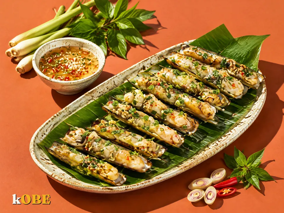Ốc móng tay nướng chanh sả nấu bằng đường la hán quả